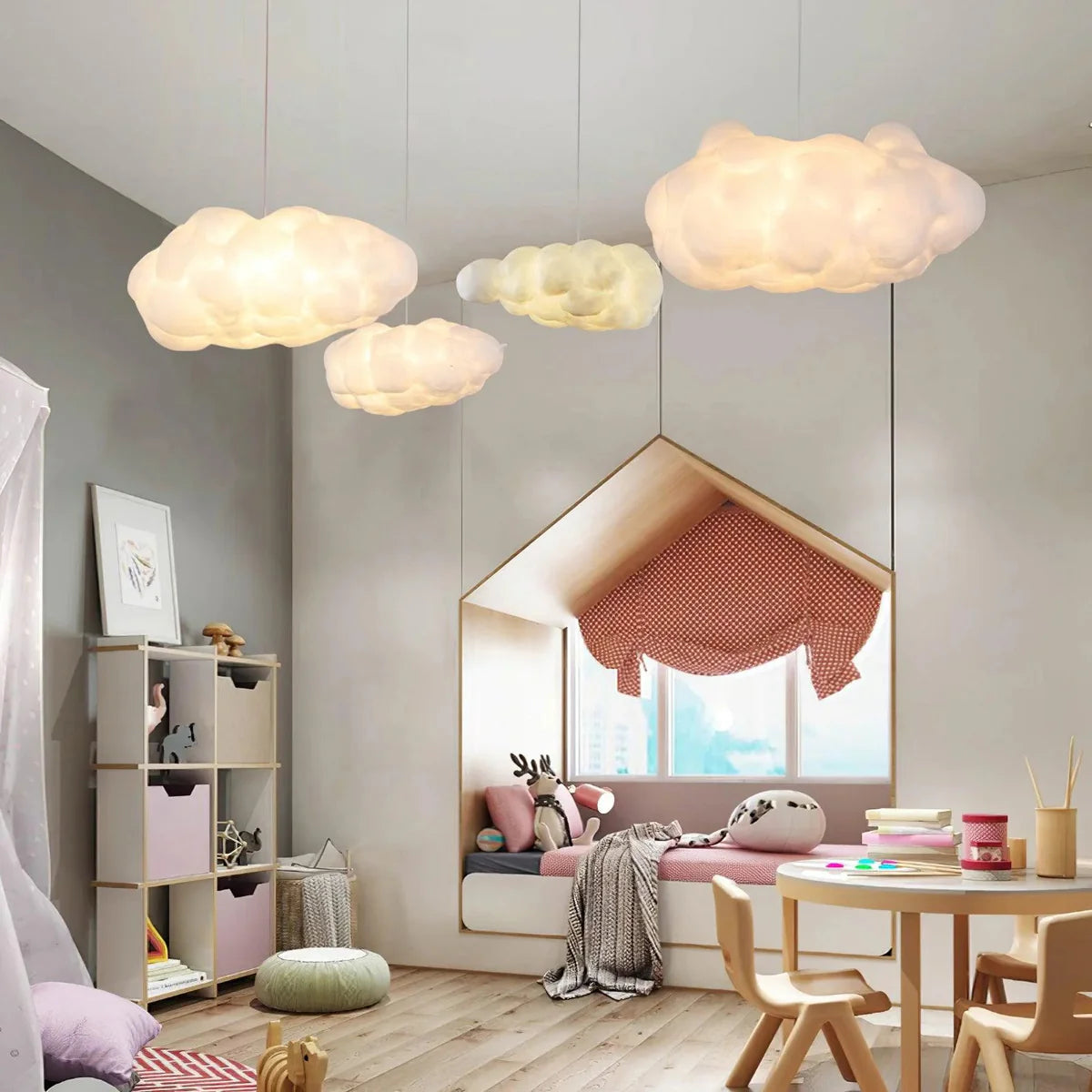 Fluffy Cloud Pendant Light - LED Cotton Hanging Lamp