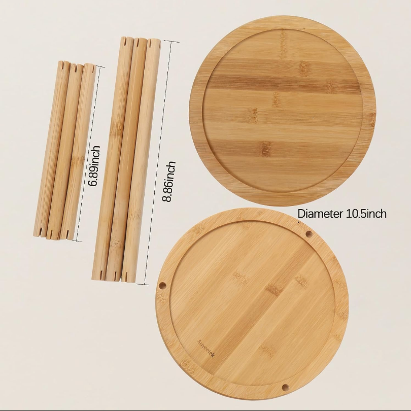 Rotating spice rack made of bamboo or metal