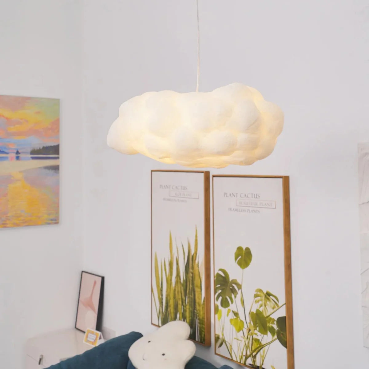 Fluffy Cloud Pendant Light - LED Cotton Hanging Lamp