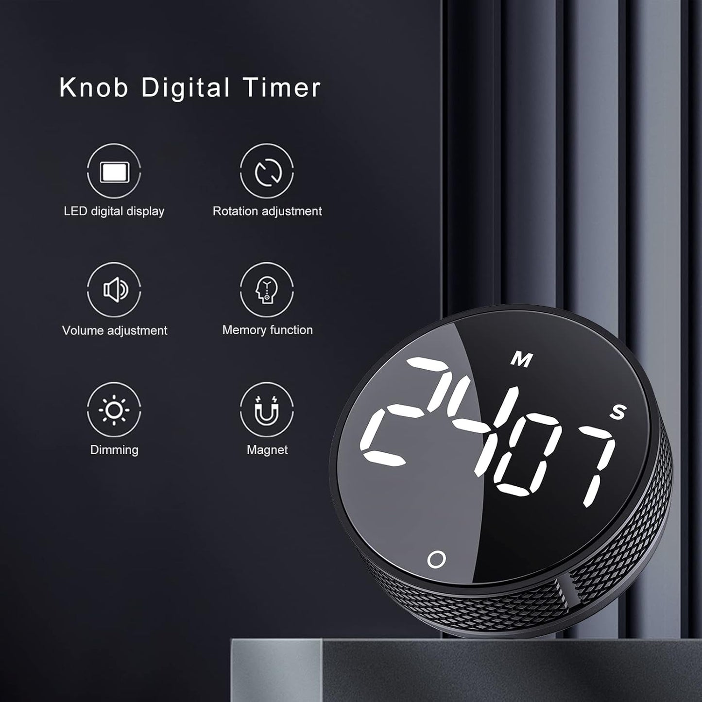 Magnetic digital timer for the kitchen