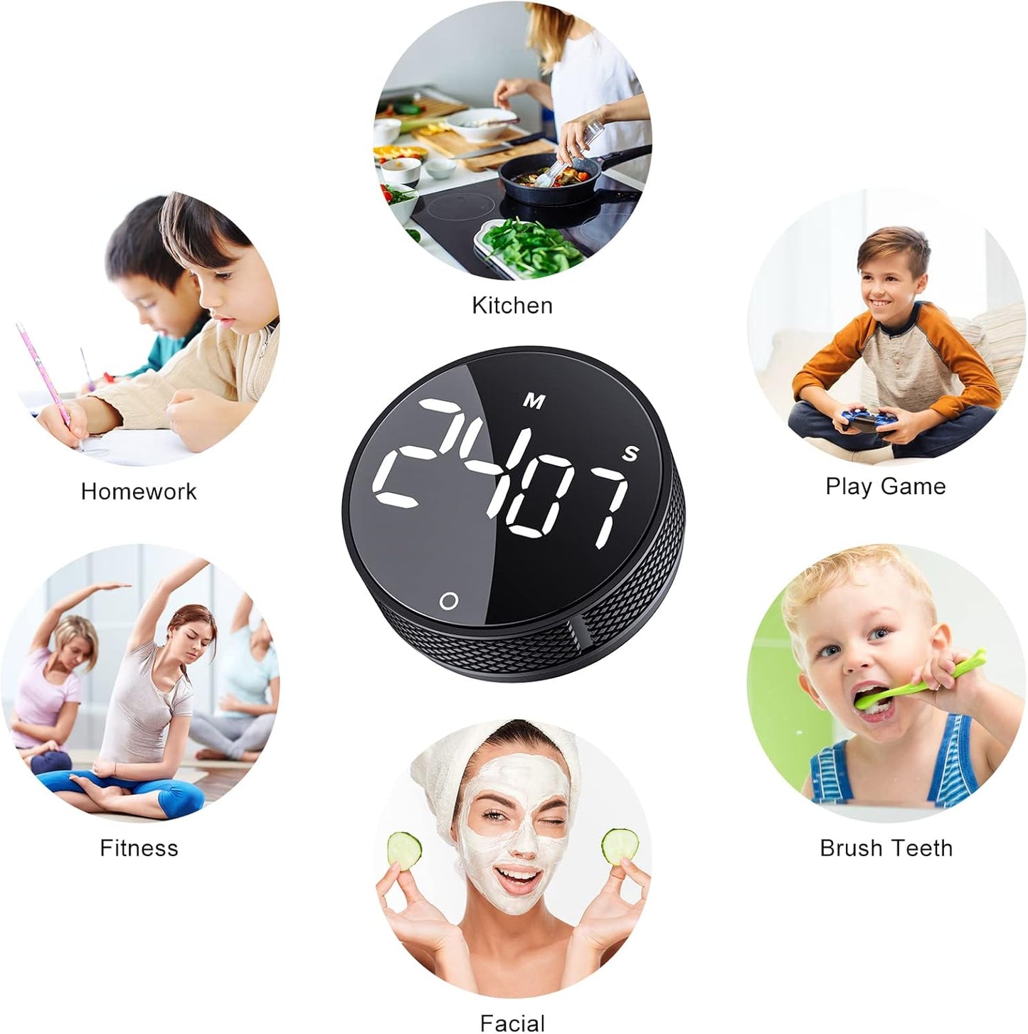 Magnetic digital timer for the kitchen