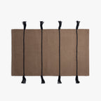 Organic Bath Rug with Tassels in Warm Grey and Soft Black – Eco-Friendly Cotton Bathroom Mat, 24 x 36 Inches 0