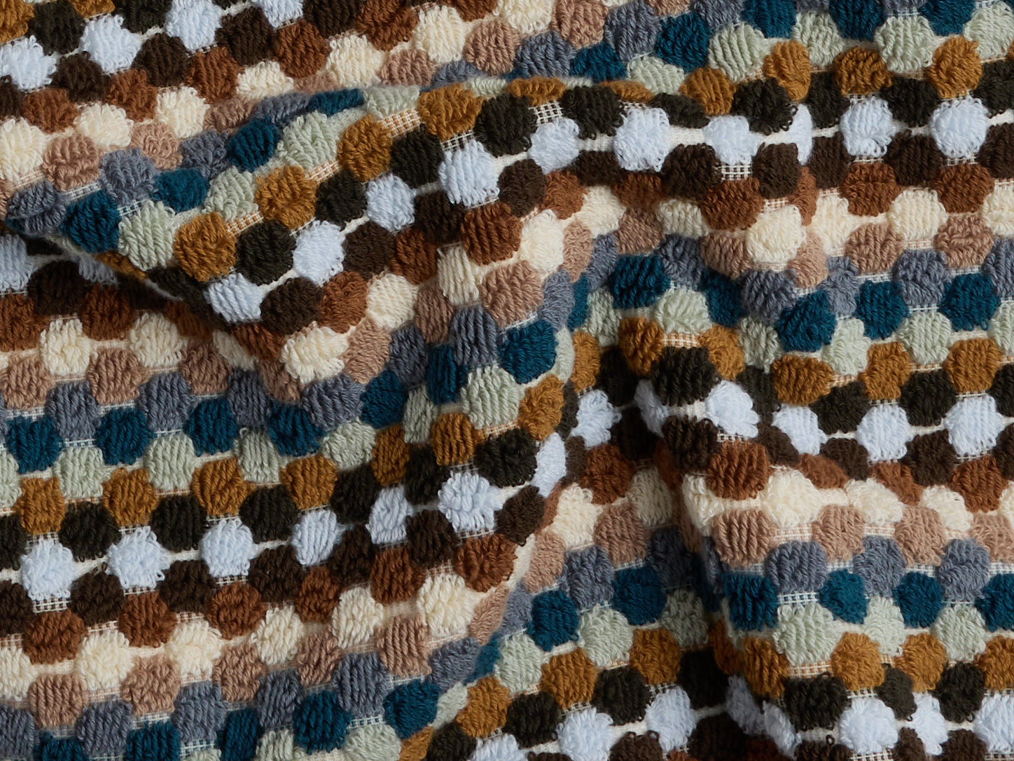 Organic Cotton Mosaic Towels – Multi-Color Jacquard Pattern for Stylish Bath Decor – Soft and Durable, Retro Design 2